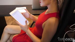 Linda Being Studious and Masturbating in My Office