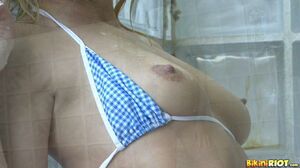 Anikka Albrite - Blue Gingham Scrunch in HD