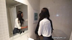 Ebony tgirl hotty fucks for cash