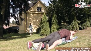 GERMAN BLONDE MILF WITH INTIM PIERCING FUCK OUTDOOR