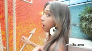 Tgirl slut stuffed her ass with toy