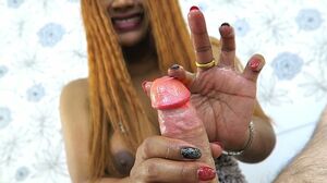 Ladyboy Jasmine Jerks Off And Gives Guy Handjob