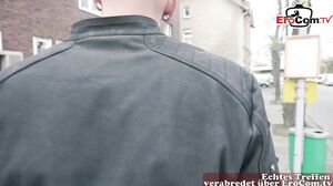 german Blonde big tits milf public pick up on street fl