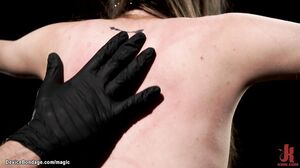 Shaved pussy sub straddled wooden pony