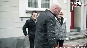 German Stupid Blonde Pick up on street for Double Vagin