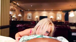 Sexy blonde teen shows how to do a quality blowjob