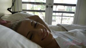 You wake Sky and fill her with cum