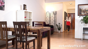 Julie Skyhigh anal masturbating - stockings, heels, anal dildo, belgian brunette, nylon, toys,