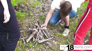 My18Teens - Babes Hardcore Fuck Outside - Group Sex