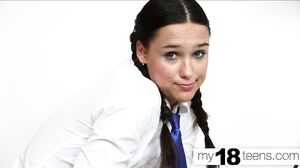 My18Teens - Brunette Pussy Licking and Fucking Big Cock