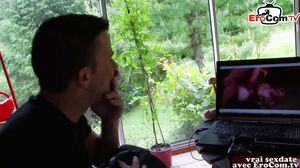 Skinny french brunette teen get outdoor anal in small a