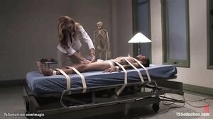 Strapped black patient fucked by TS doc