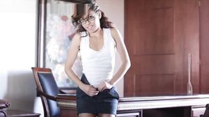 Latina Melody Strip and Masturbating in Office