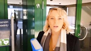 Curious student get's fucked in a car