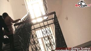 German business teen model fuck in clothes with the bos