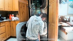 Camsoda - Petite blonde laundry babe gets panty cum