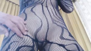 BeautyAngells - Sexy brunette in fishnets gets throatfu