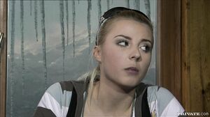 Two Ski Patrol Members Shove Their Way into the Holes o