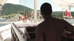 Sexy ebony teen fucked rough on a boat outdoor by BBC