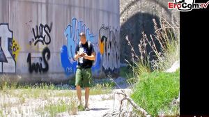 French skinny amateur teen get anal outdoor sex