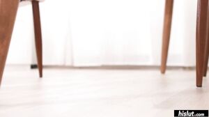 Megan Venturi puts her high heel on the desk so he can slam into her hard