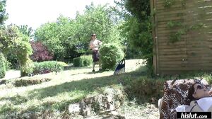 Angela Kiss bends over so he can cum on her freshly fucked slit and anus