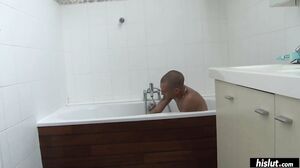 Lili Kimora bathes before he fucks her ass with his huge dong!