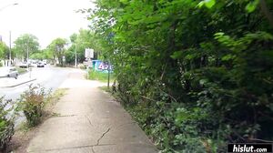 Missy Charme loves fucking her lovers on a public trail behind her house!