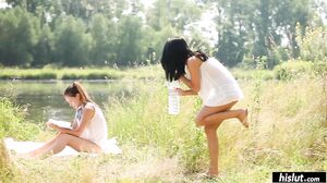 Jenny De Lugo and Lexi Dona swear pussy tastes better when eaten outdoors