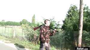 Julia Gomez looks back as a big dicked stud owns her asshole with his dong