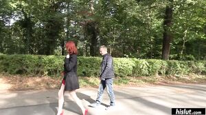 Feisty red head Alex Harper gets a deep double penetration