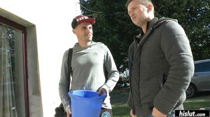 Threesome leaves Therese double stuffed and double fucked!