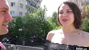 Sofia Curly fucks his dick then guides him into her tight asshole