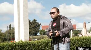 Angelica Heart gets horny on set so she fucks the photographers little cock