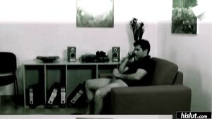 Instead of sitting on that red chair Ana Monte Real sits her ass on a cock