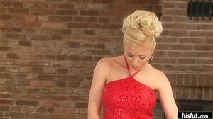 Enjoy this hot blonde enjoying her clear glass dildo!