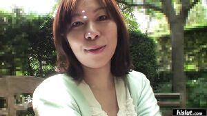 Japanese grannie Haruko Ogura gets creampied in her hairy pussy