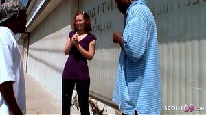 Redhead Nerd Teen Pickup to BBC 3Some Fuck