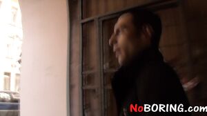 NoBoring - Blonde stretches asshole with toy before ana