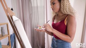 Dark Skinned Dutch Babe Romy Indy Nailed In Doggy Style And Reverse Cowgirl