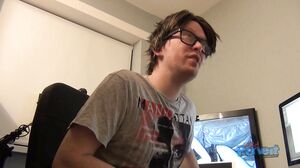 Amateur Brunette Sucks Nerd's Dick