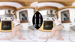 VR180 Lina masturbates while watching porn