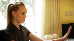 Elegant Blonde Takes Off Clothes