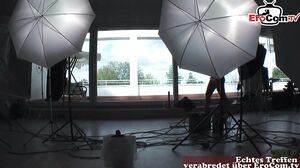 German Casting with latina milf for dildo show