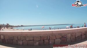 Petite German 18yo teen pick up at holiday beach and pe