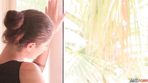 Awesome Brunette Takes Off Panties And Gets Fucked On T