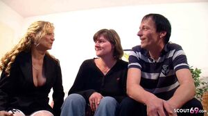German Mature teach real old married Couple how to Fuck in 3 Some