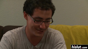 Babe sucking a hard dick and moaning