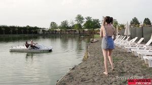 Amazing, first scene ever, (WET Version) Double penetration and pissing with two huge cocks for this crazy new Italian girl.