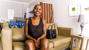 Busty Bald Ebony Babe Begging For A Job in Fake Intervi